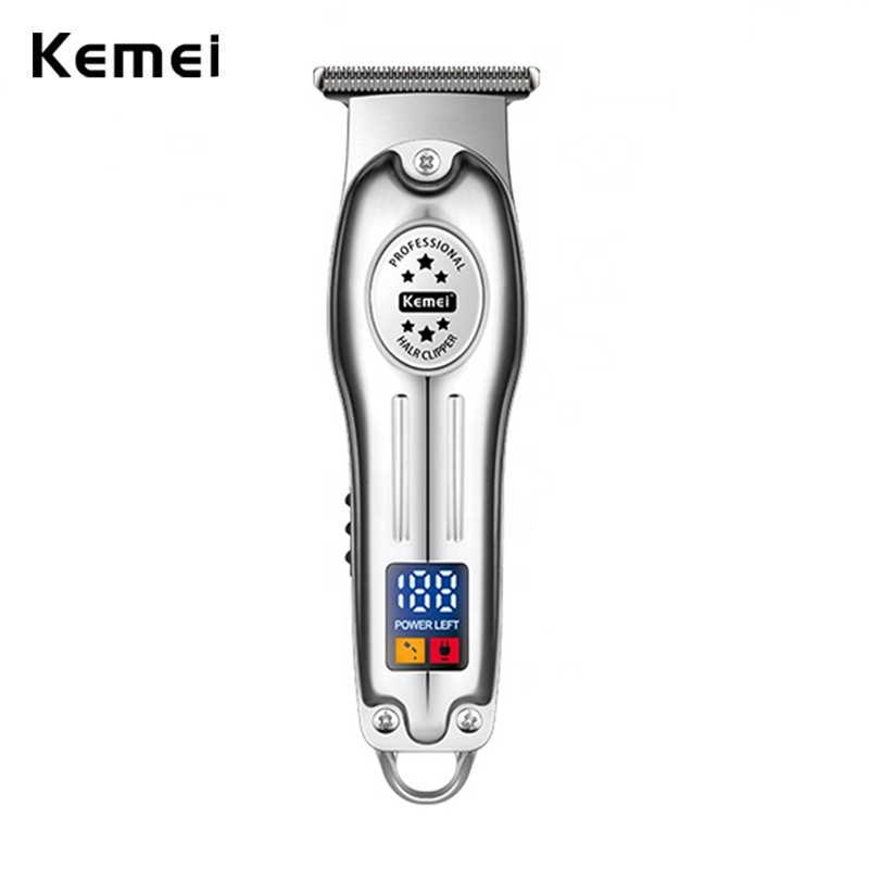 Kemei Vintage 0mm USB 電動無繩剪髮機可充電理髮器男士鬍鬚修剪器理髮師專業