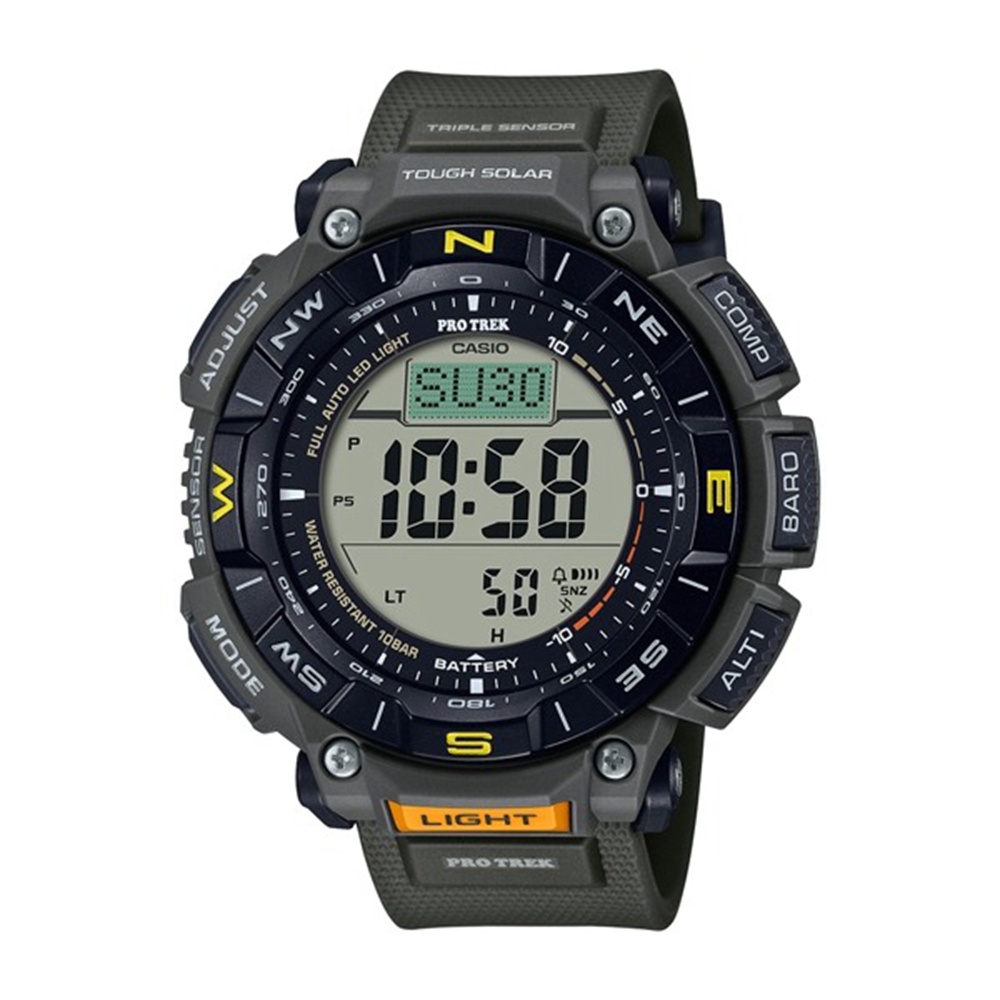 【CASIO】PROTREK PRG-340-3 太陽能登山錶系列/51mm/軍綠/公司貨【第一鐘錶】