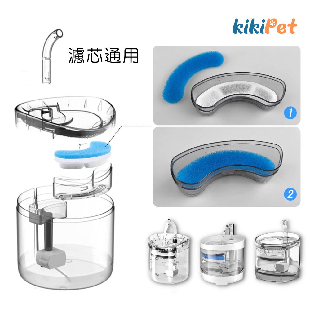藍白濾芯過濾海綿 寵物飲水機濾芯 濾棉濾棉三層過濾綿NPET濾棉濾芯