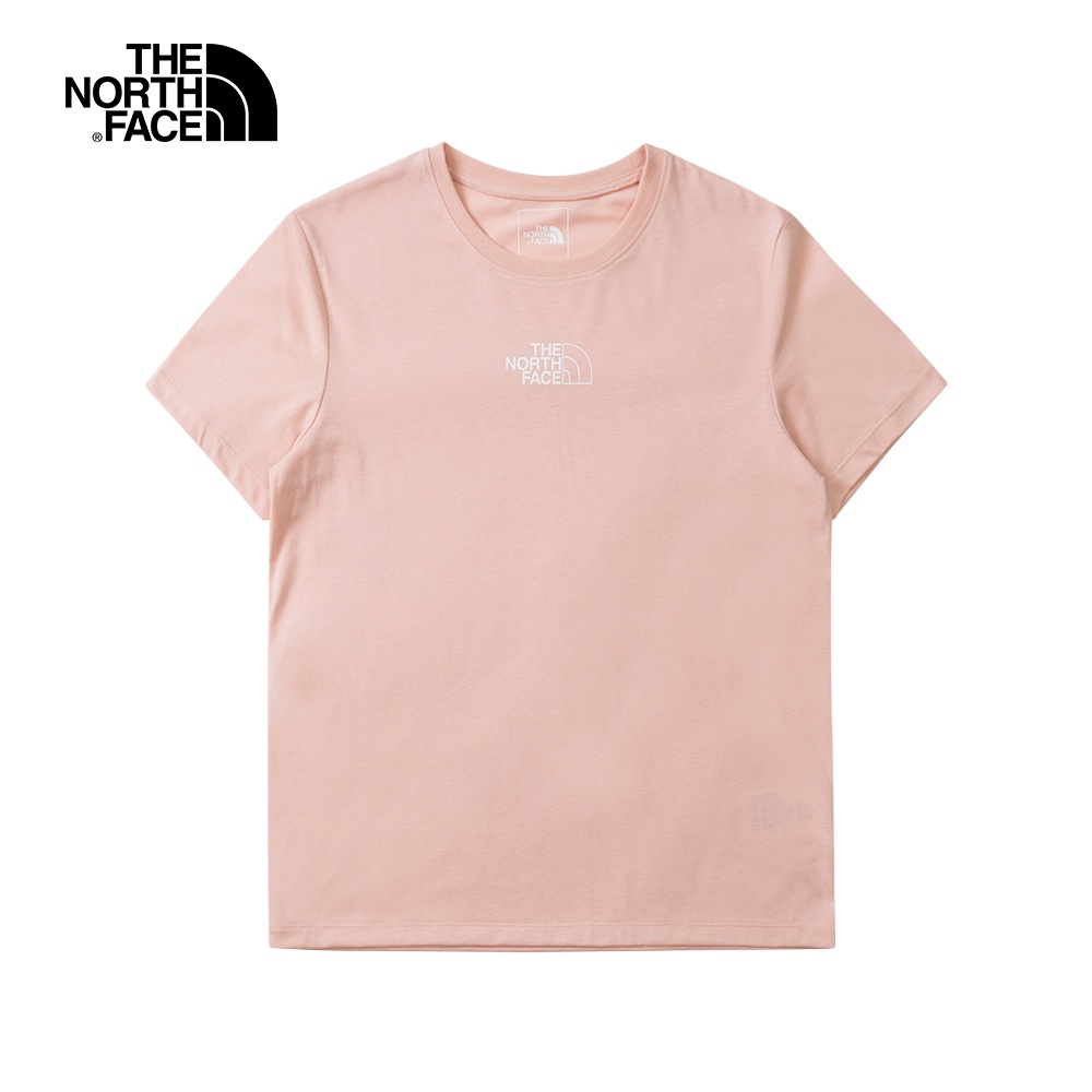 The North Face北面女款粉色吸濕排汗大尺寸印花短袖T恤｜5JX2UBF