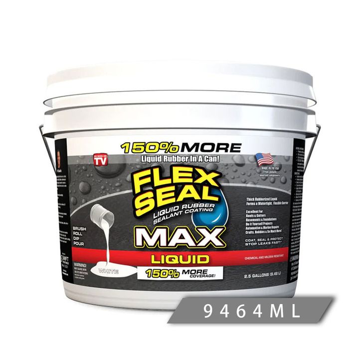 美國FLEX SEAL LIQUID萬用止漏膠（ 2.5 gal／兩色）填縫 補漏 防鏽 防霉 屋頂 外牆 園藝 免運