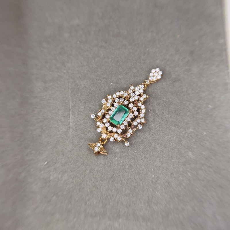 輕珠寶💎尚比亞祖母綠 925純銀吊墜（不附鍊）