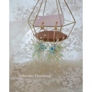 Aphrodite Handmade 手作飾品-轉售溫室花朵藍色系捧花耳環
