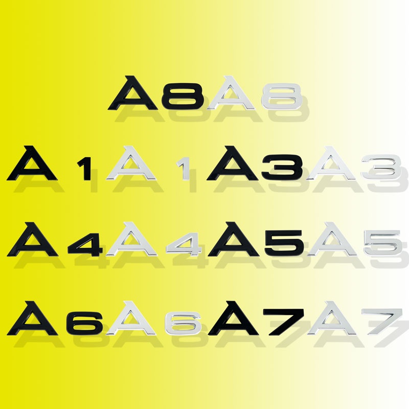1 件裝 ABS 字母徽章汽車後標誌貼紙適用於奧迪 A1 A2 A3 A4 A5 A6 A7 A8 汽車造型汽車配件