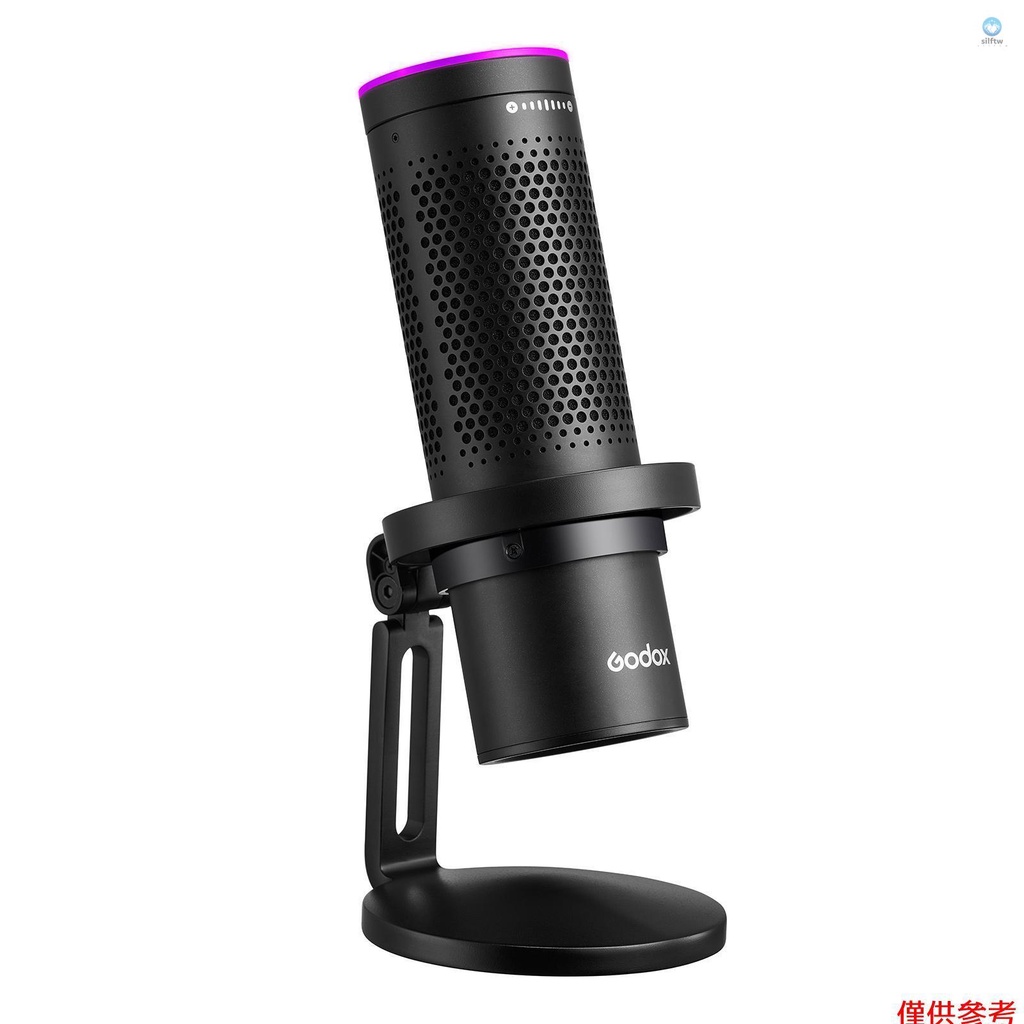 Godox EM68G 專業 USB 心形麥克風迷你台式錄音麥克風 帶增益控制實時監控 RGB 呼吸燈 用於遊戲視頻