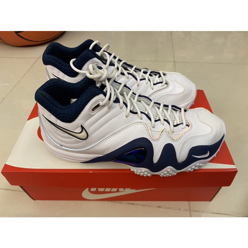 Nike Zoom Uptempo 5 尺寸US10.5 絕版 Jason Kidd奇德墨鏡鞋白藍配色籃球鞋