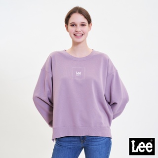 Lee 方框小LOGO季節版型衛衣 大學T 女 Modern 莓紫LL220443726