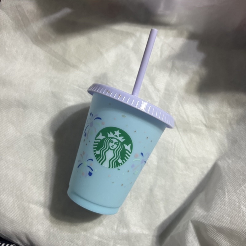 STARBUCKS星巴克煙花冷變kiaratogo冷水杯 （二手）