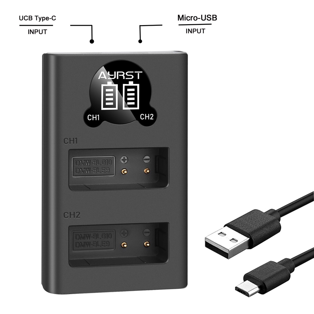 國際牌 Dmw-blg10 LED USB 電池充電器適用於松下 DMW BLG10 BLE9 BLG10E Lumix