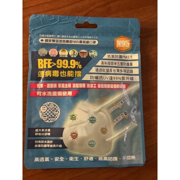 台灣精炭N95醫用口罩 可以水洗 / 全新轉售