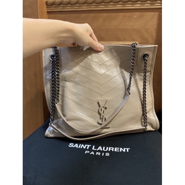 YSL奶茶色niki tote