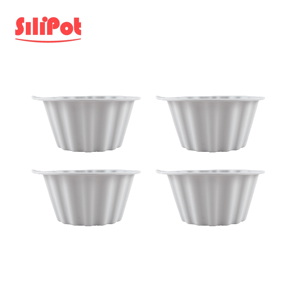 【韓國 SILIPOT】鉑金矽膠100ml烘焙模具(M) 4入(可製作 副食品 布丁 果凍 杯子蛋糕 )