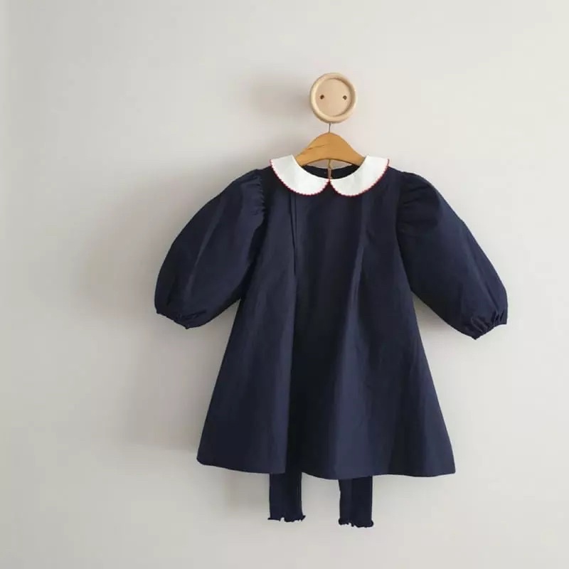 找月亮｜有領洋裝｜全館現貨【EC20921】小小甜心法式有領洋裝｜eclair現貨｜韓國童裝