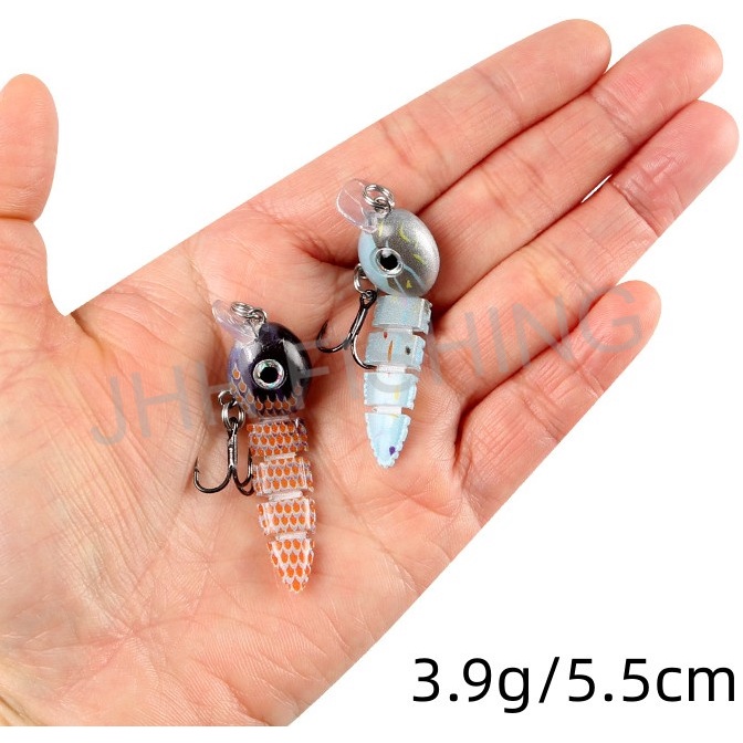 【6色可選】米諾路亞餌蝌蚪假餌多節UV熱列印迷你微物路魚餌漁具