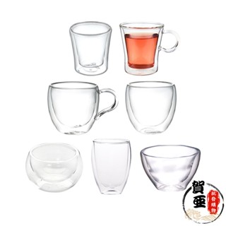 雙層杯系列【賀亞批發】玻璃杯 雙層玻璃杯 咖啡杯 茶杯 透明茶杯 水杯 耐熱雙層杯 杯子 把手玻璃杯 雙層杯【Z999】