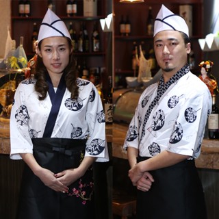 【苗苗】【耀欣匯日式料理服1】日式廚師服裝和服日本料理壽司店餐廳廚房男女服務員工作制服訂製.興茂寶