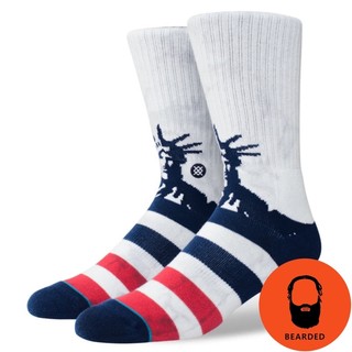 【 🇺🇸大鬍子美國襪子選品 】STANCE - LIBERTIES CREW SOCKS經典印花設計系列街頭休閒長襪