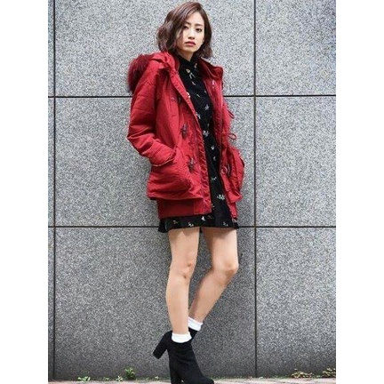 日本高單價品牌SLY經典保暖軍外套N3B(酒紅色) YABBI