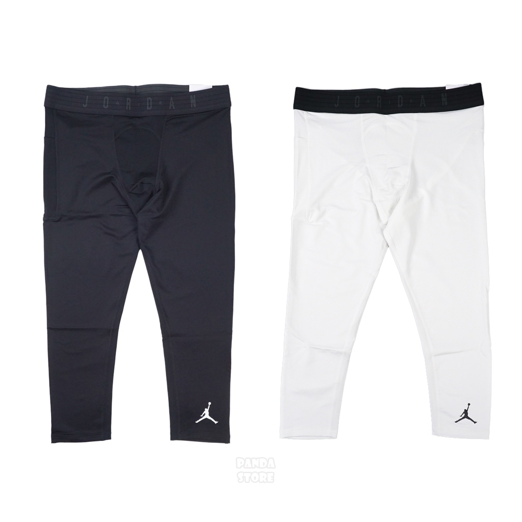 胖達）NIKE JORDAN DRI 排汗 七分 緊身褲 束褲 運動 長褲 DX3140-010 黑 100 白 男