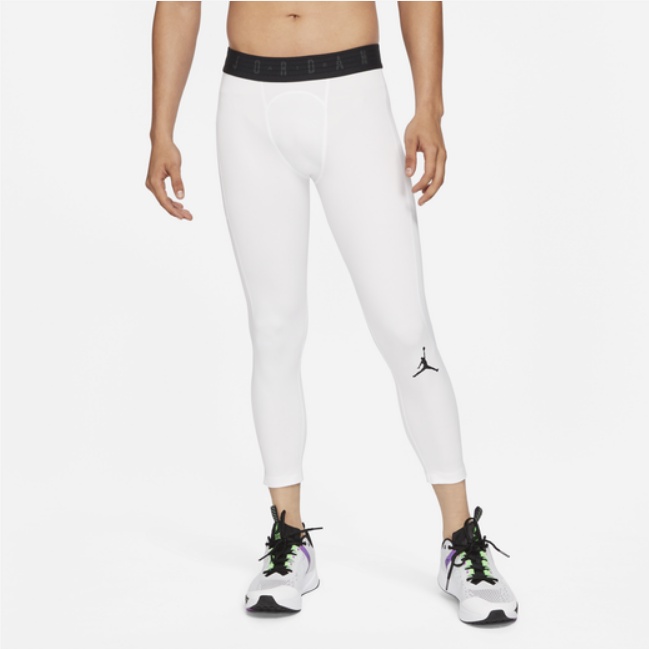 (小胖美國棒壘) 美國購回 Jordan 7分緊身褲, 白色, 棒球 籃球 壘球 跑步 健身 適用