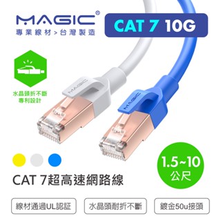 Magic cat7 網路線 水晶頭 網路線材 光纖網路線 SFTP高速網路線 10Gbps 1.5~10米 FLUKE