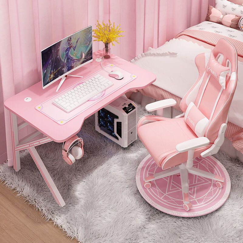 【電競桌椅】電競桌家用白色書桌網吧桌子游戲直播粉色桌椅組合套裝臺式電腦桌