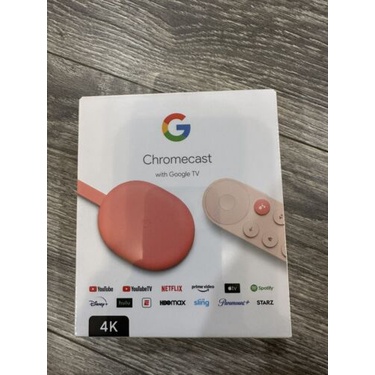 【全新現貨】美國Google Chromecast with Google TV 4K 第四代 全新(粉色)