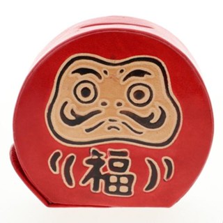 日本 皮革 昭和 復古 存錢筒 貯金箱 撲滿 辦公室 居家 擺飾 達摩