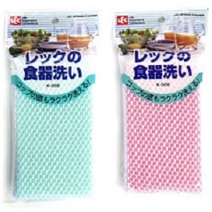 【JPGO】日本進口 LEC 洗碗清潔海綿.菜瓜布~顏色隨機出貨