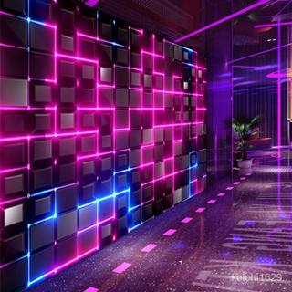 3d立體科技感壁紙KTV酒吧工業風裝飾壁畵靜吧網咖電競館裝修墻紙
