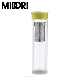 MIDORI 雙層玻璃纖果隨行瓶400ml 檸檬綠