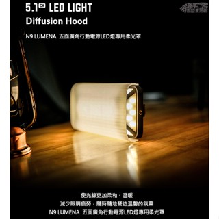 【手牽手露營生活館】N9 LUMENA五面廣角行動電源LED燈專用柔光罩