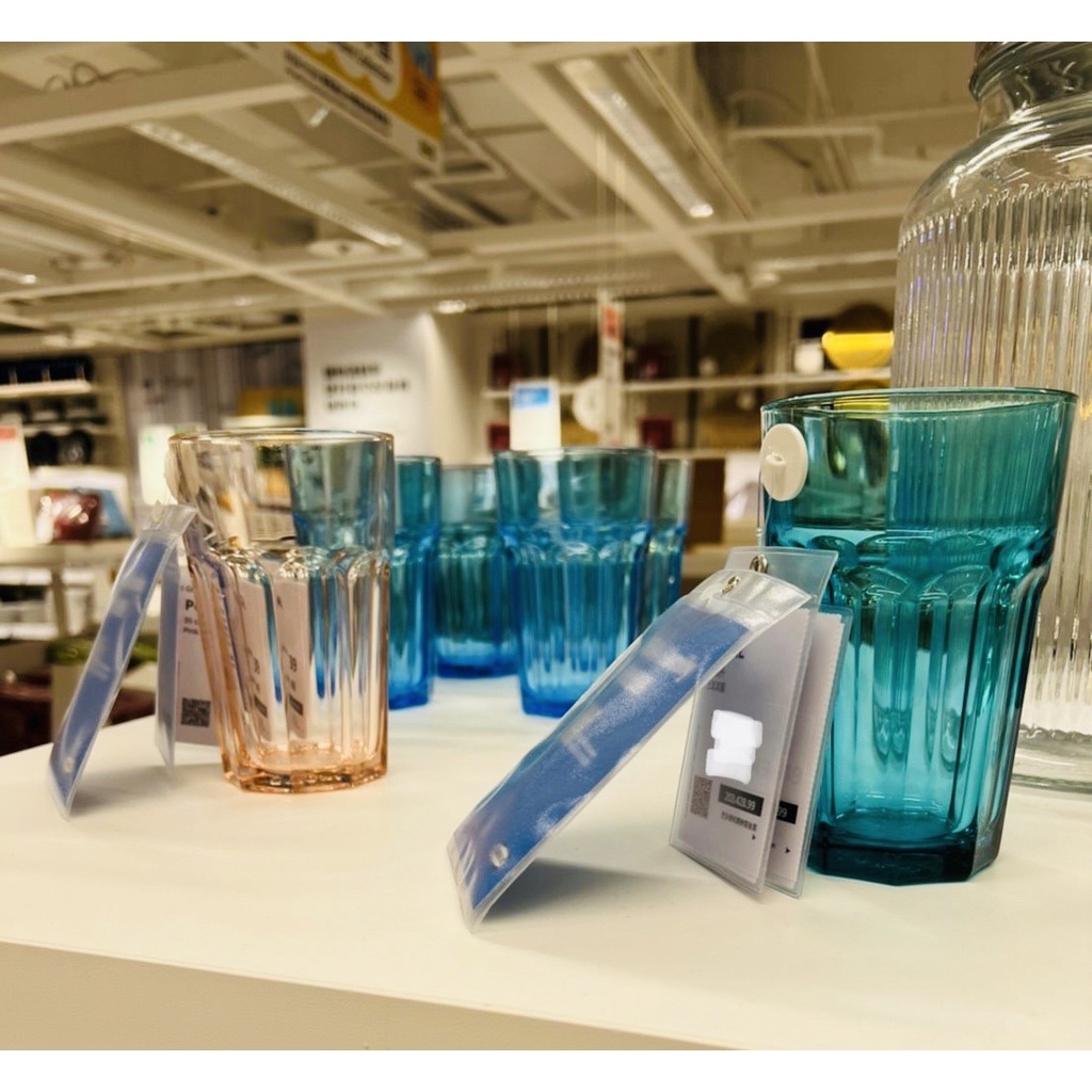 [IKEA代購]IKEA杯子 玻璃杯 水杯 土耳其藍/粉紅色/藍色