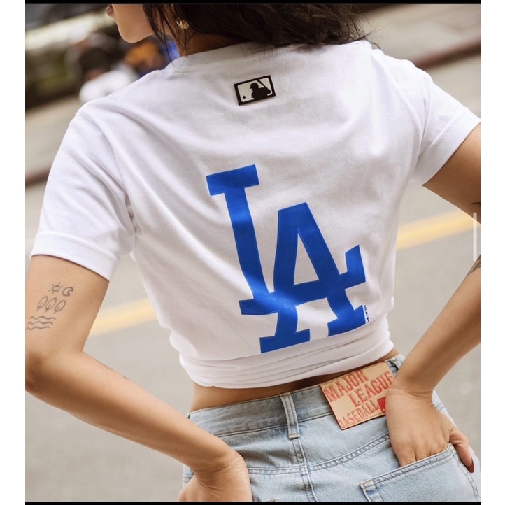 MLB 經典背後Logo印花T恤 休閒 上衣 基本款 短袖薄款  M號 紐約洋基 S號 洛杉磯道奇