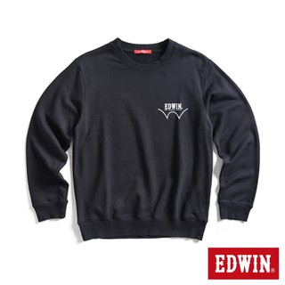 EDWIN 男款 袋花LOGO長袖T恤(黑色)