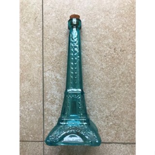 Icolor 巴黎鐵塔造型 湖水藍 瓶插 裝飾 擺件 玻璃製 花器 園藝用品 日式雜貨 zakka 鄉村風 全新