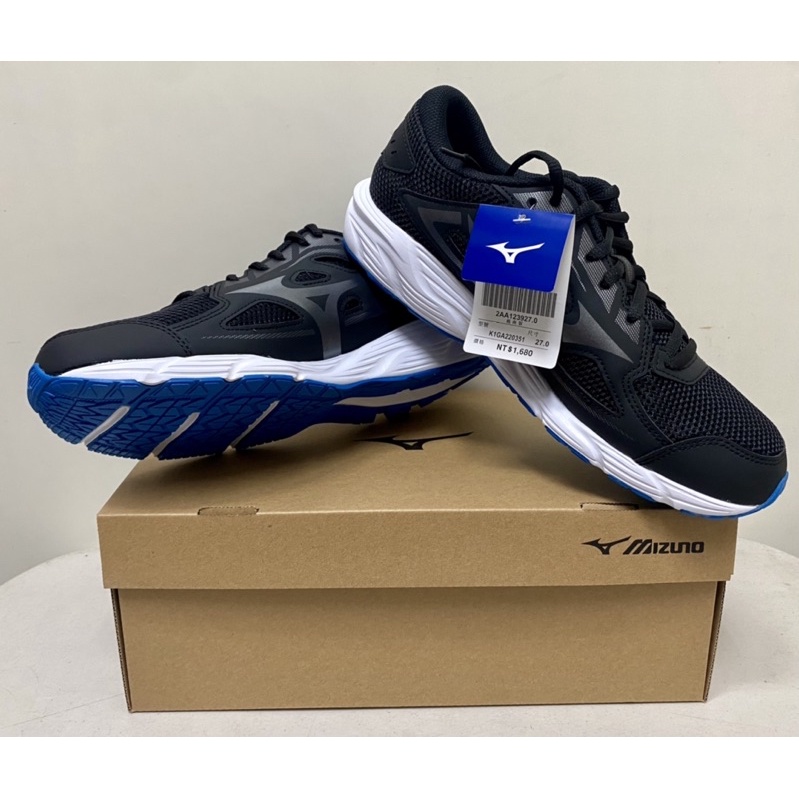 MIZUNO SPARK 7 美津濃 男 黑白藍 慢跑鞋 一般楦 經典款 (K1GA220351) | 蝦皮購物