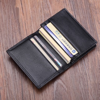 Munuki 豪華時尚真皮卡錢包男士信用卡夾身份證夾手工男收納盒名片夾殼黑色 MC905