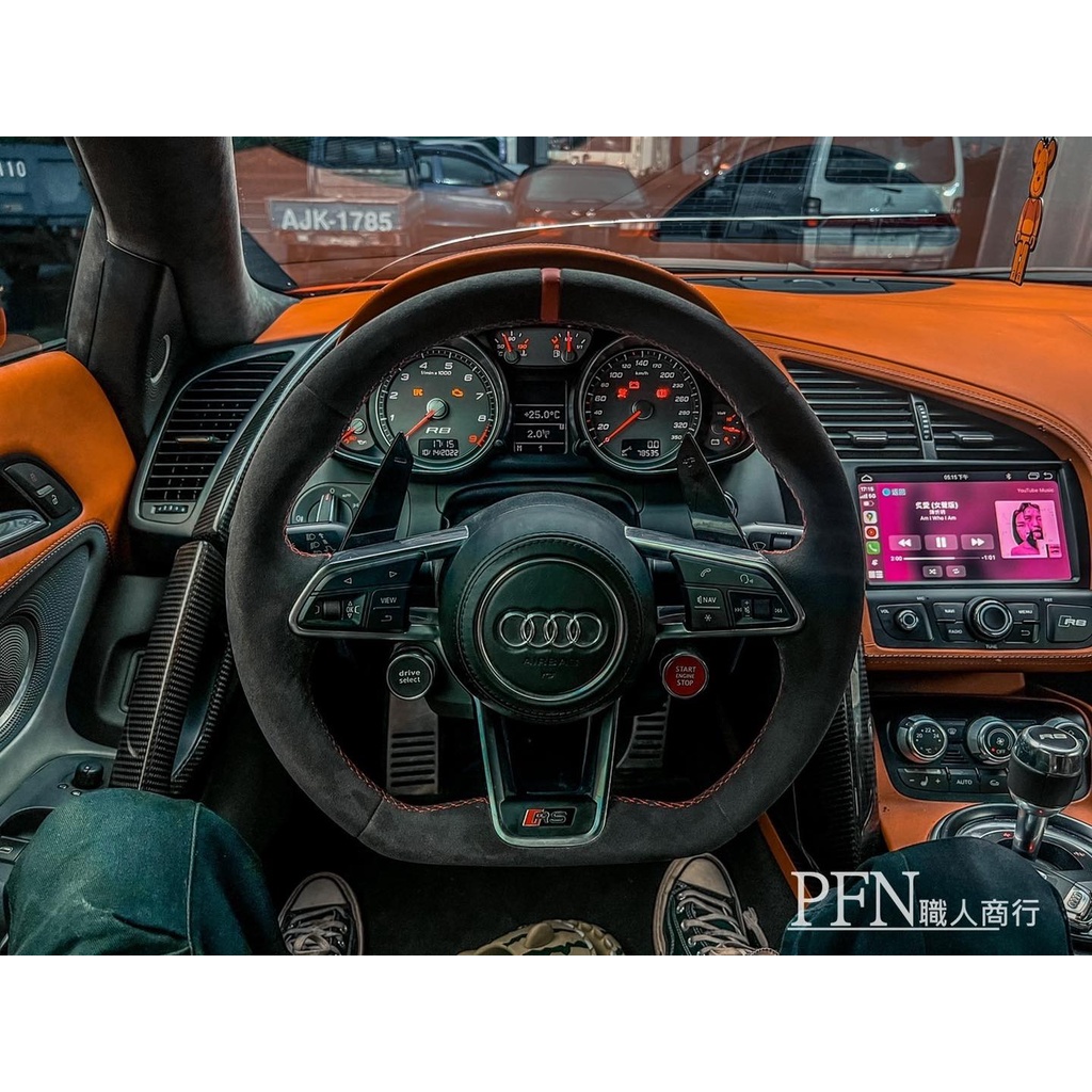 【PFN】奧迪Audi 改裝套件 CARPLAY 8核安桌機R8方向盤IKEY遠程發動 R8 V8 V10 07~15年