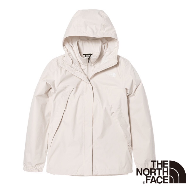 【The North Face】女 3效能防水透氣防風耐磨連帽二件式外套(亞洲版).夾克.風雨衣_白色_7QW6