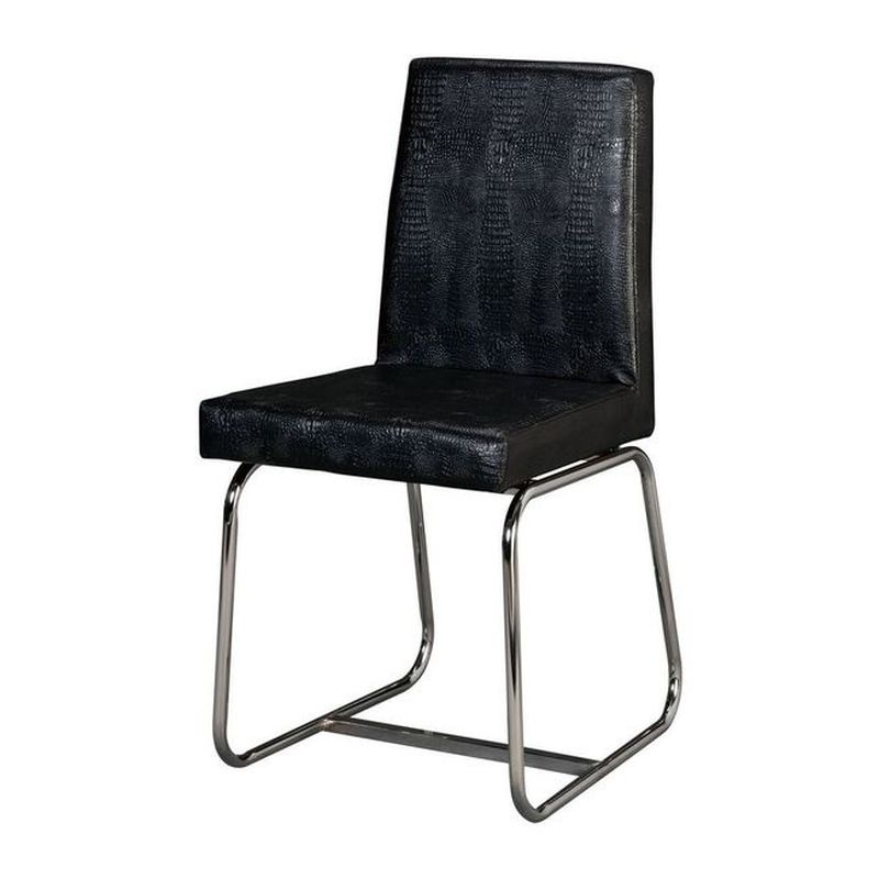 【PA1960-12】莫尼電鍍餐椅(仿黑鱷魚紋皮)(桃園以南請詢運費)