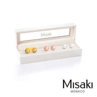 [全新商品］Misaki Monaco玫瑰金、純白色珍珠耳針/耳環