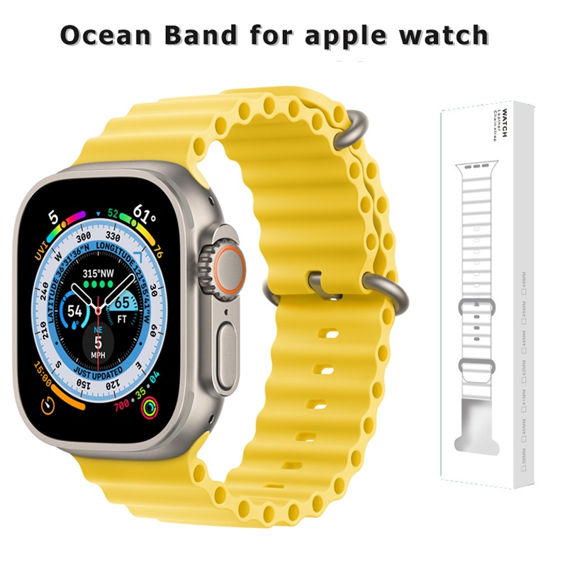海洋錶帶矽膠手鍊錶帶兼容apple Watch Ultra series 8 7 6 5 3 se iwatch 49m