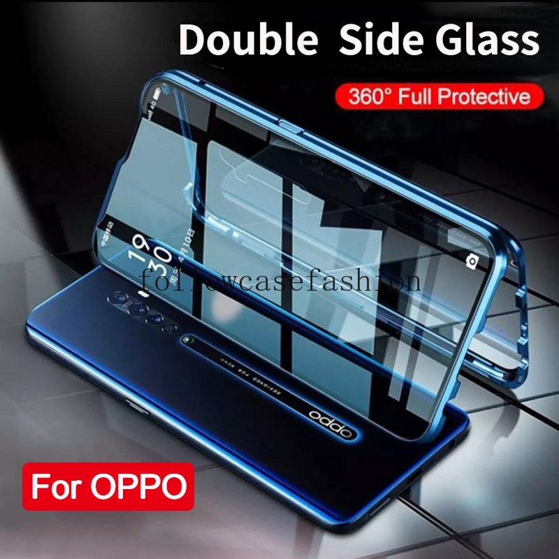 Oppo A17 K10x 5G K9 Pro K9s K10 F19 A93s A93 s磁性手機殼雙面鋼化玻璃磁鐵金