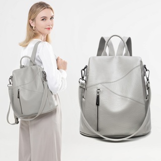 韓版時尚 後背包 女包軟面軟把簡約易搭新品拉鍊暗袋手機袋大容量防盜 背包休閒 旅行包