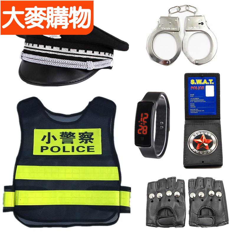 🌸台灣好物🌸兒童手銬警察衣服帽子全套小警察黑貓警長玩具裝備男孩子小警官聲光玩具🍀好物推薦🍀