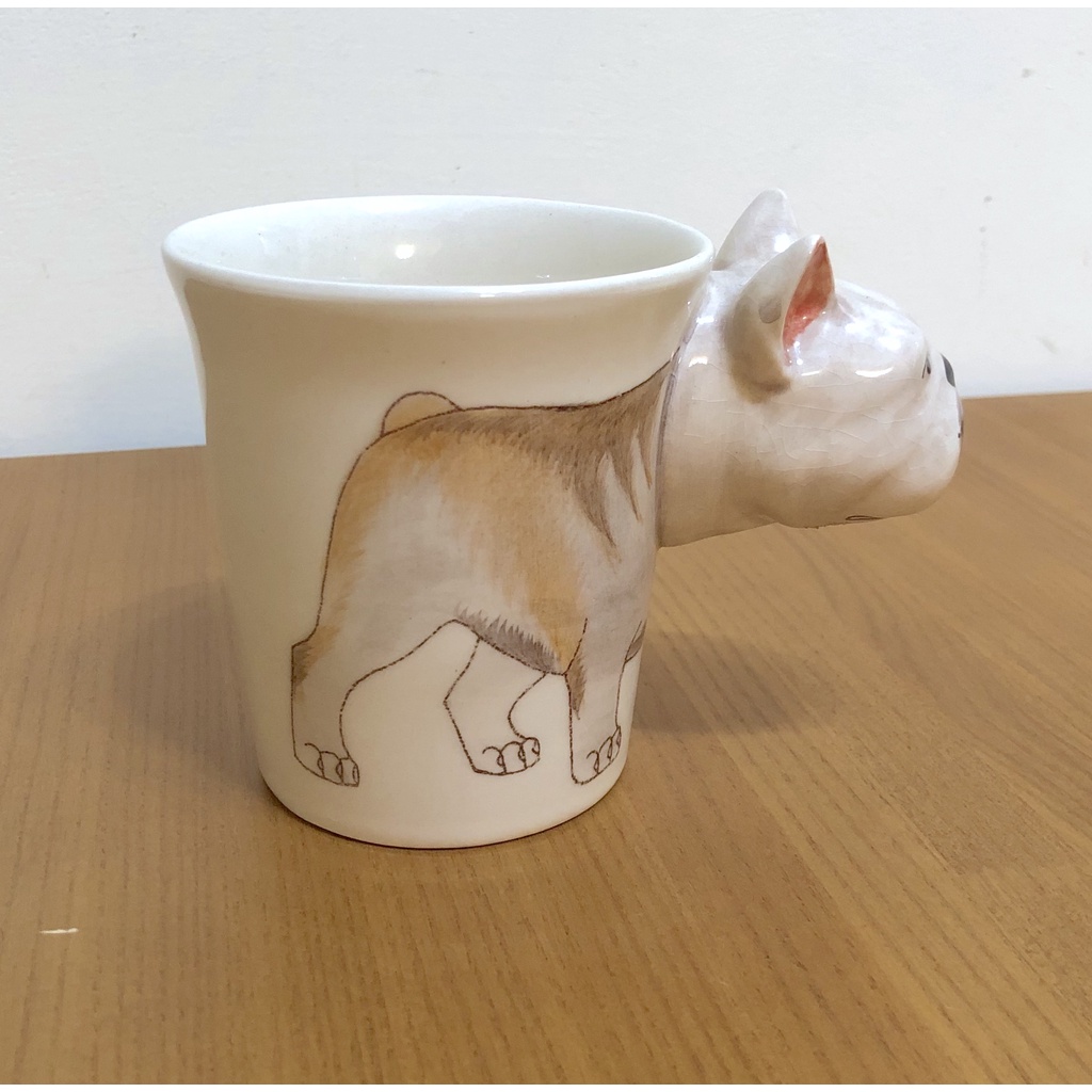 法國 立體鬥牛犬 手繪 陶瓷 馬克杯 杯子