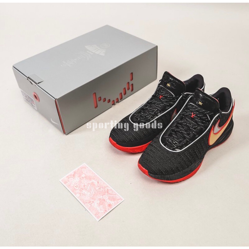 S.G Nike Lebron XX EP 20 Bred DJ5422-001 黑紅 金 低筒 籃球鞋 編織 男鞋