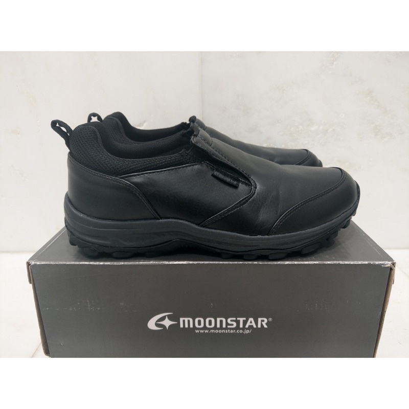極新！ 日本 MOONSTAR 皮鞋 防水 防滑 透氣 工作鞋 25.5cm NIKE 愛迪達 可穿 黑