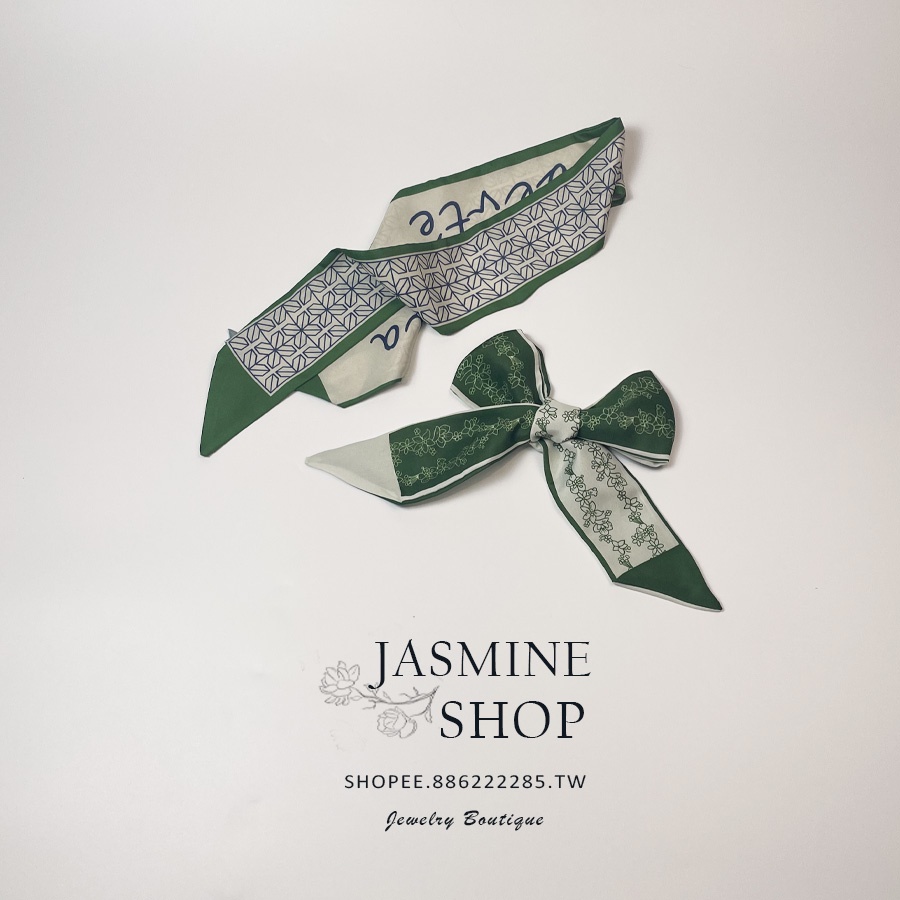 【Jasmine Shop】 韓系多功能優質雪紡髮帶 復古髮帶  女生髮帶 綁包包絲巾 洗臉化妝頭巾 可愛甜美領巾 綠色